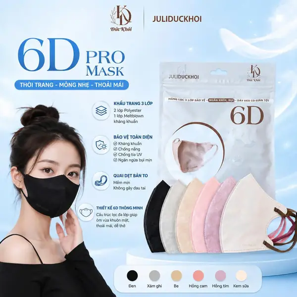 Khẩu Trang 6D Pro Mask Juli Đức Khôi
